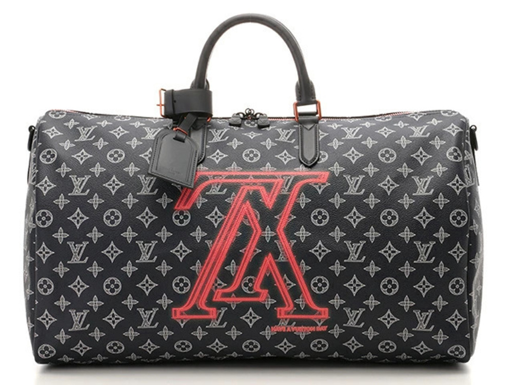 LOUIS VUITTON Keepall Bandouliere Boston Bag Monogram Ink Canvas Upside Down